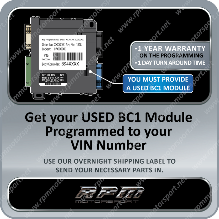 MINI Cooper R52 (Convertible) BC1 RD Basic module Used BCM Programming