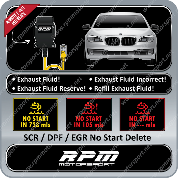 BMW F02 740LdX 2013 to 2015 SCR / DPF / EGR Delete
