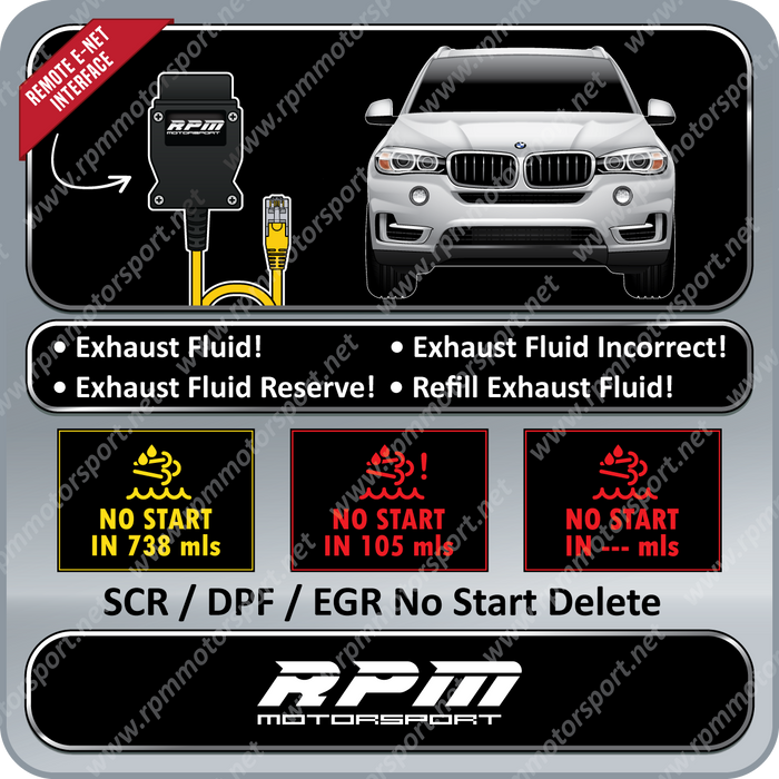BMW F15 X5 35dX Years 07/2015 to 2018 SCR / DPF / EGR Delete