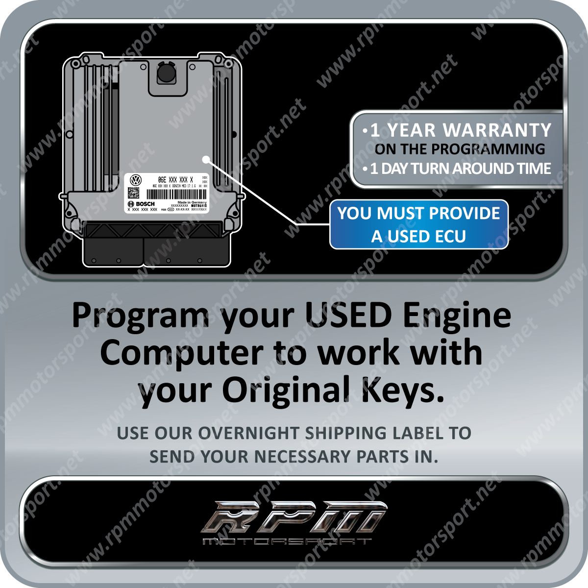 VW AUDI PORSCHE BENTELY Used ECU Cloning Service Bosch MED17.1.6