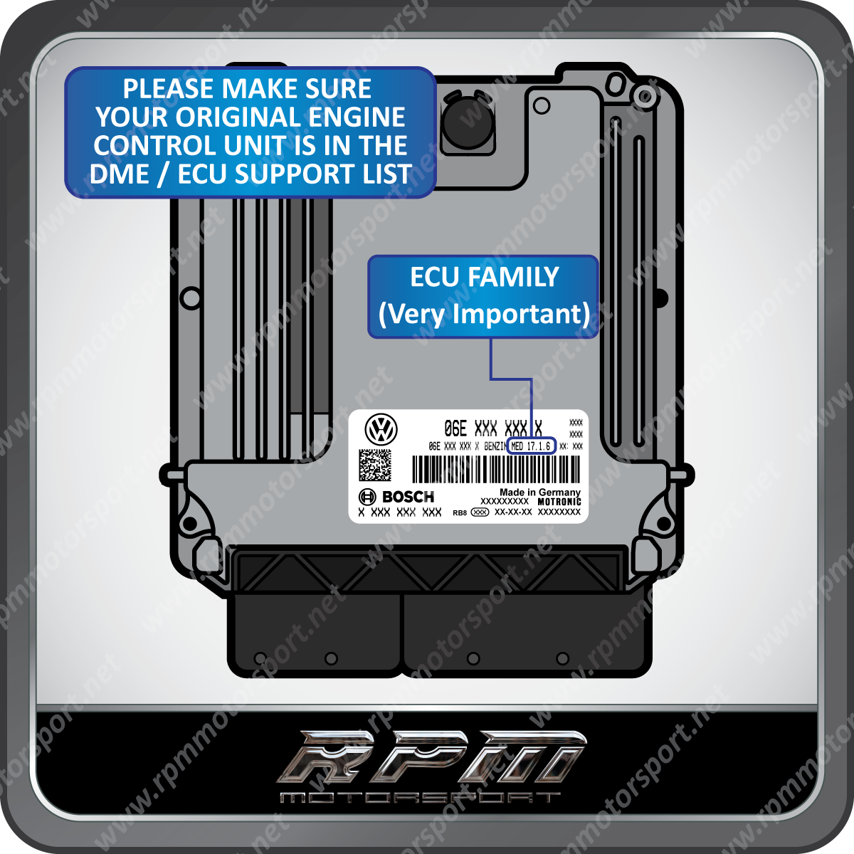 VW AUDI PORSCHE BENTELY Used ECU Cloning Service Bosch MED17.1.6