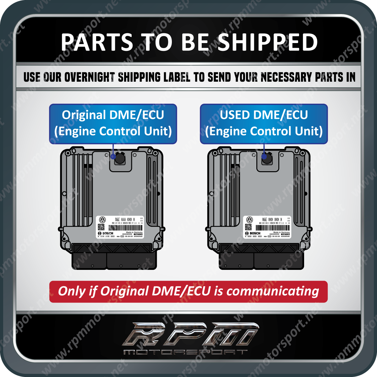 VW AUDI PORSCHE BENTELY Used ECU Cloning Service Bosch MED17.1.6