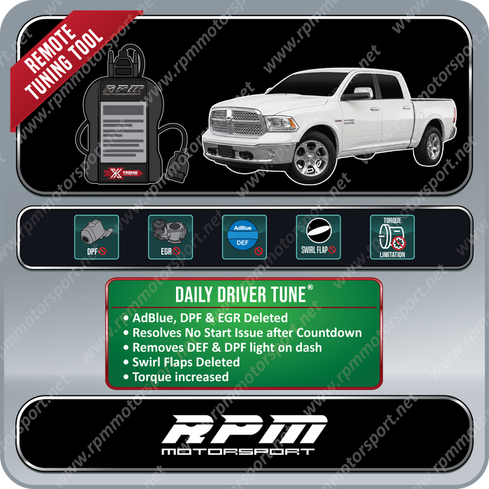 RAM 1500 3.0L V6 EcoDiesel 2014 to 2019 Rpm Motorsport Tune