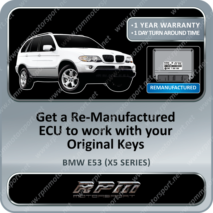 BMW E53 (X5 Series) ME7.2 Remanufactured ECU 10/1998 to 09/2003