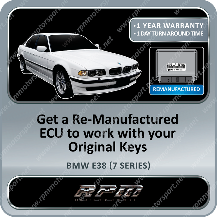BMW E38 (7 Series) ME7.2 Remanufactured ECU 10/1998 to 07/2001