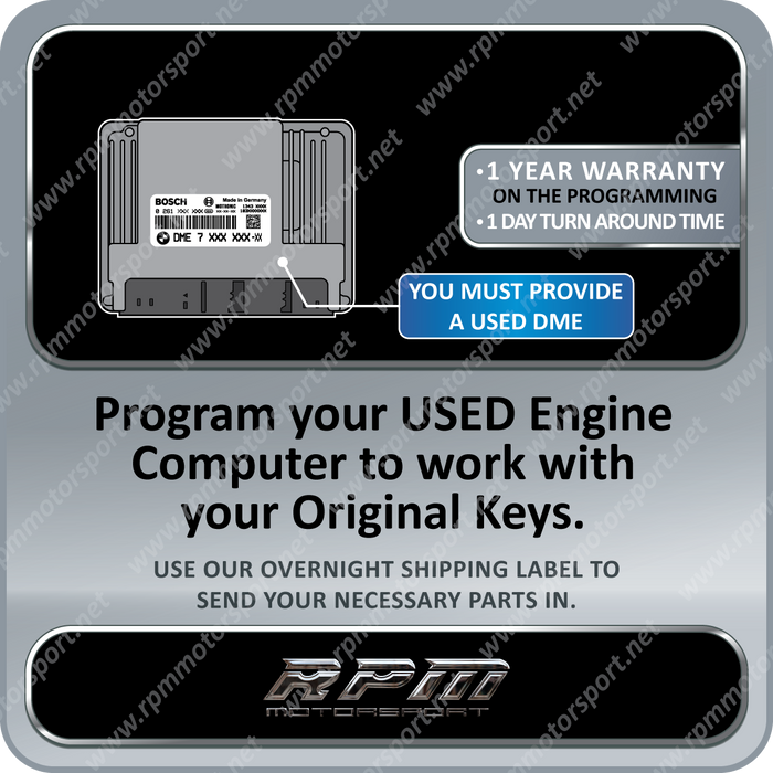 BMW E53 X5 4.4i 4.8is ME9.2 Used DME Programming 10/2003 to 10/2006