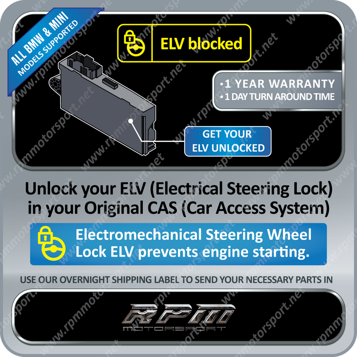 BMW / MINI CAS2 CAS3 Module ELV (Electrical Steering Lock) Unlocking