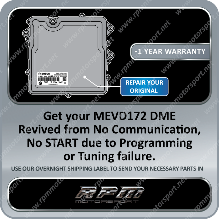 BMW E-Series N55 N20 Engine MEVD172 DME Revival Service (Bricked)
