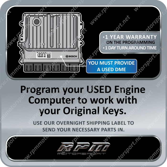BMW F-Series Used DME / ECU Replacement Programming Bosch MG1CS003 (DME_841) Years 2016 to 2021