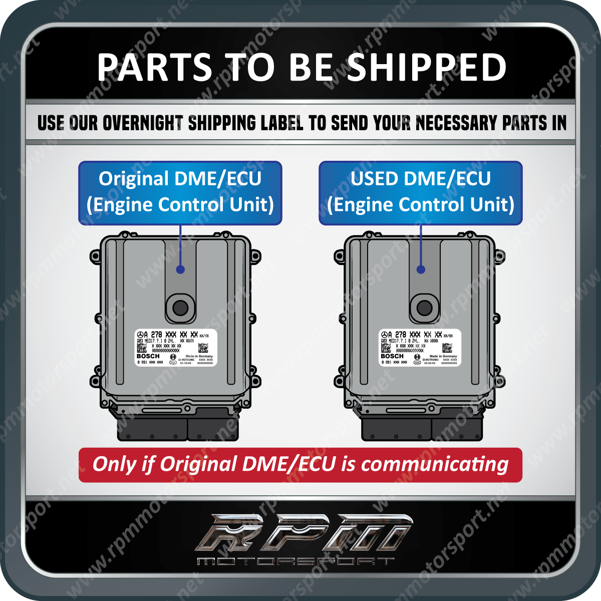 Mercedes Benz Used ECU Replacement Programming Bosch MED17.7.1