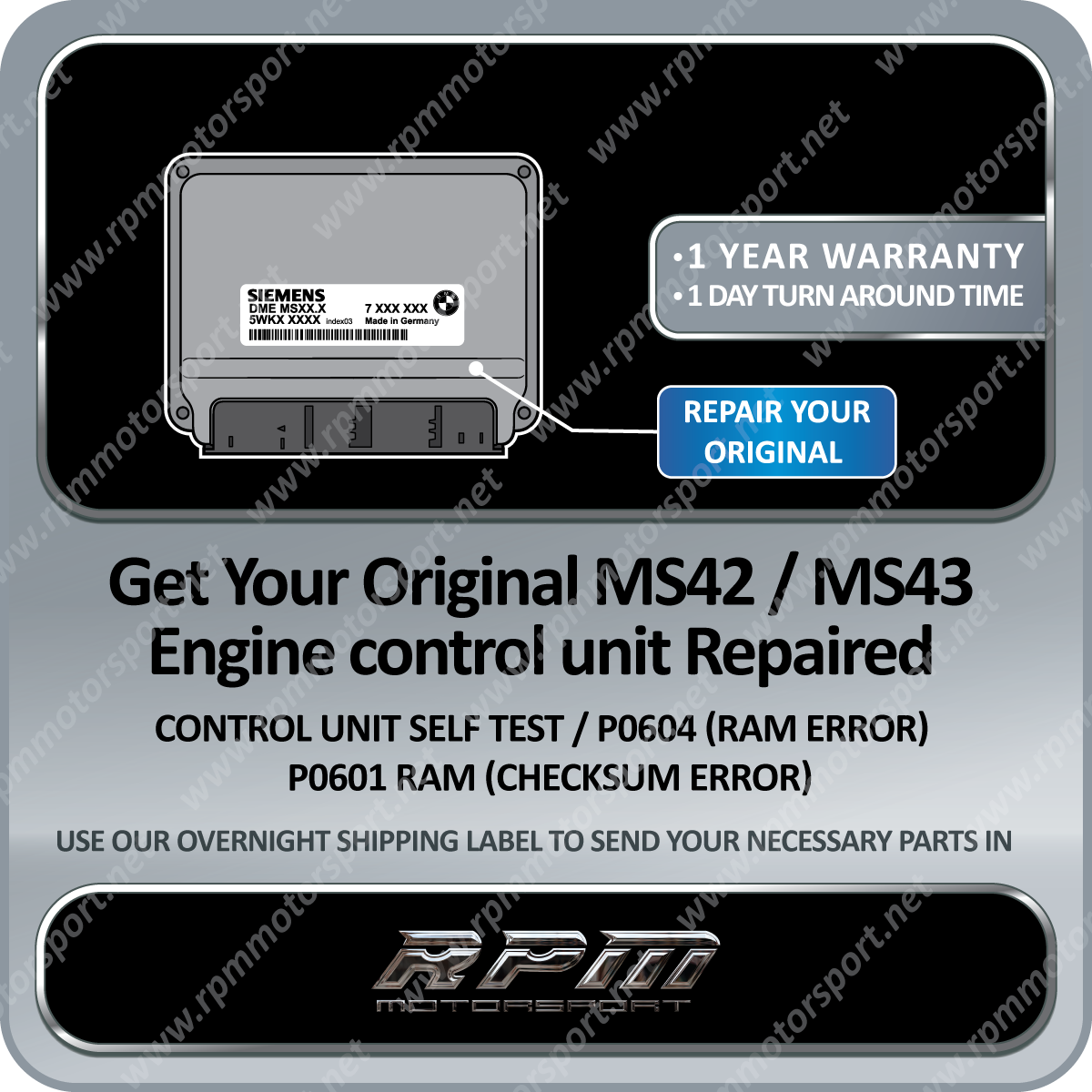 BMW MS42 / MS43 ECU Repair (Control Unit Self Test Error) — Rpm Motorsport