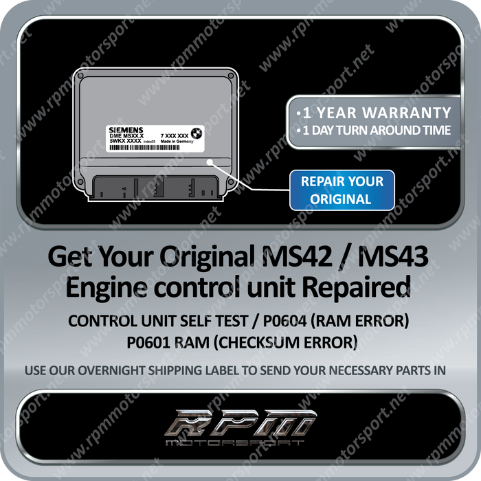 BMW MS42 / MS43 ECU Repair (Control Unit Self Test Error)
