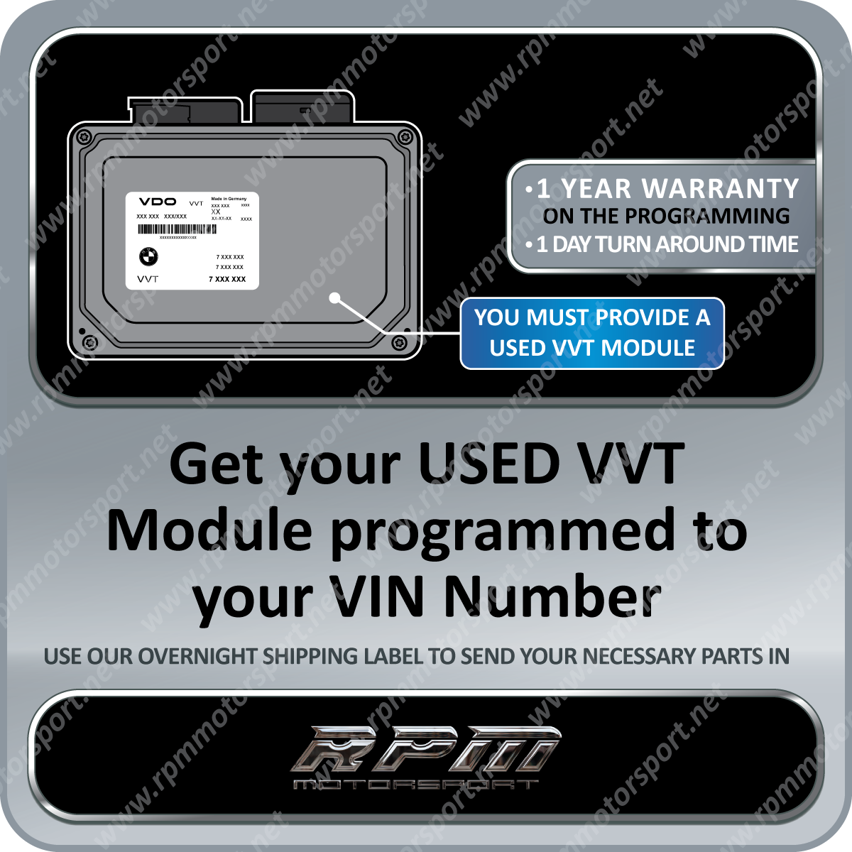 BMW VVT Valvetronic Control Unit Used programming service — Rpm Motorsport